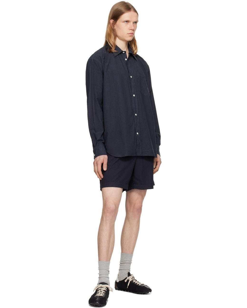 Norse Projects Blue Mo Cotton Tencel Shirt for men