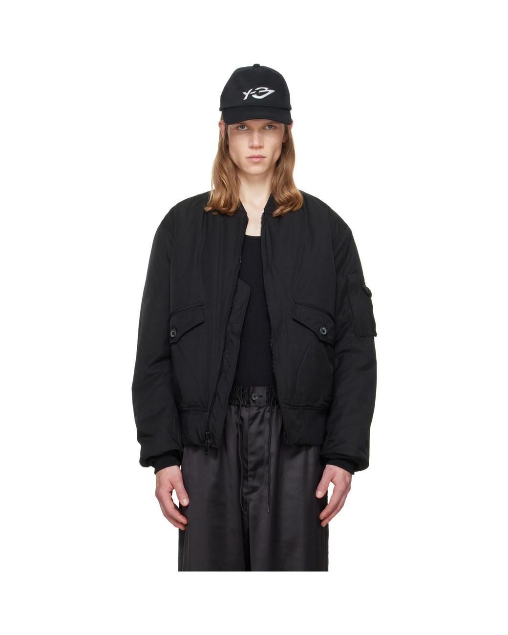 Y-3 Black Cargo Bomber Jacket for men