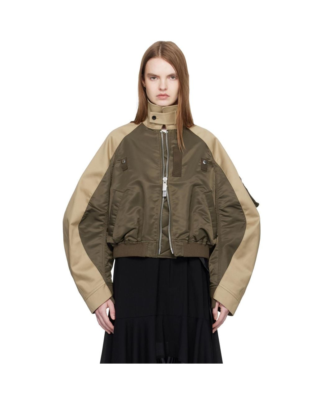 Sacai Multicolor Khaki & Chino Twill Bomber Jacket