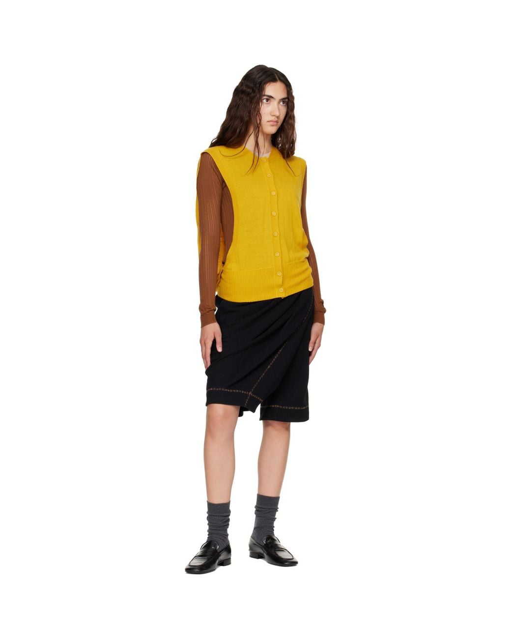 Kiko Kostadinov Black Petrel Draped Culottes Shorts
