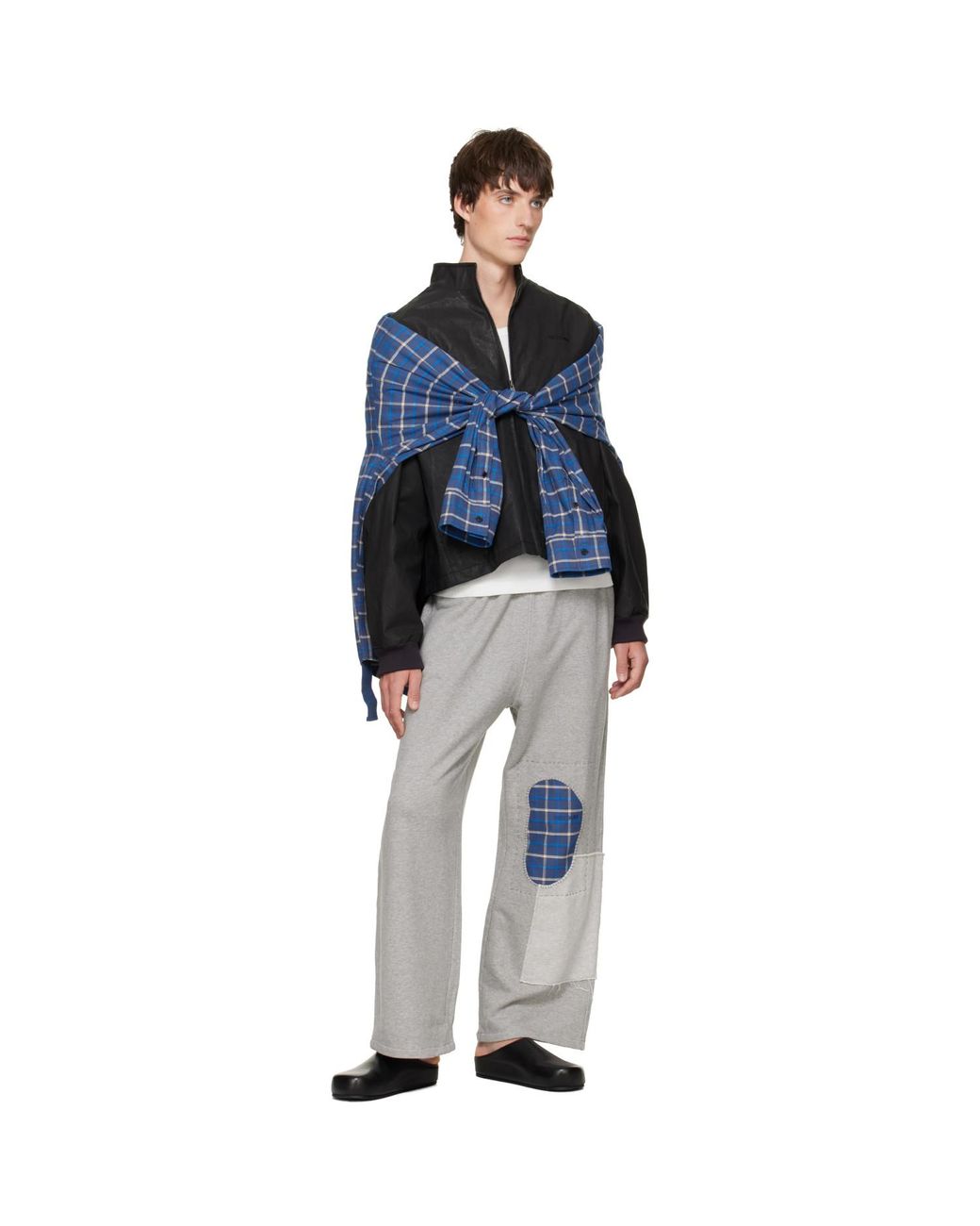 we11done Blue Coated Layered Harrington Jacket for men