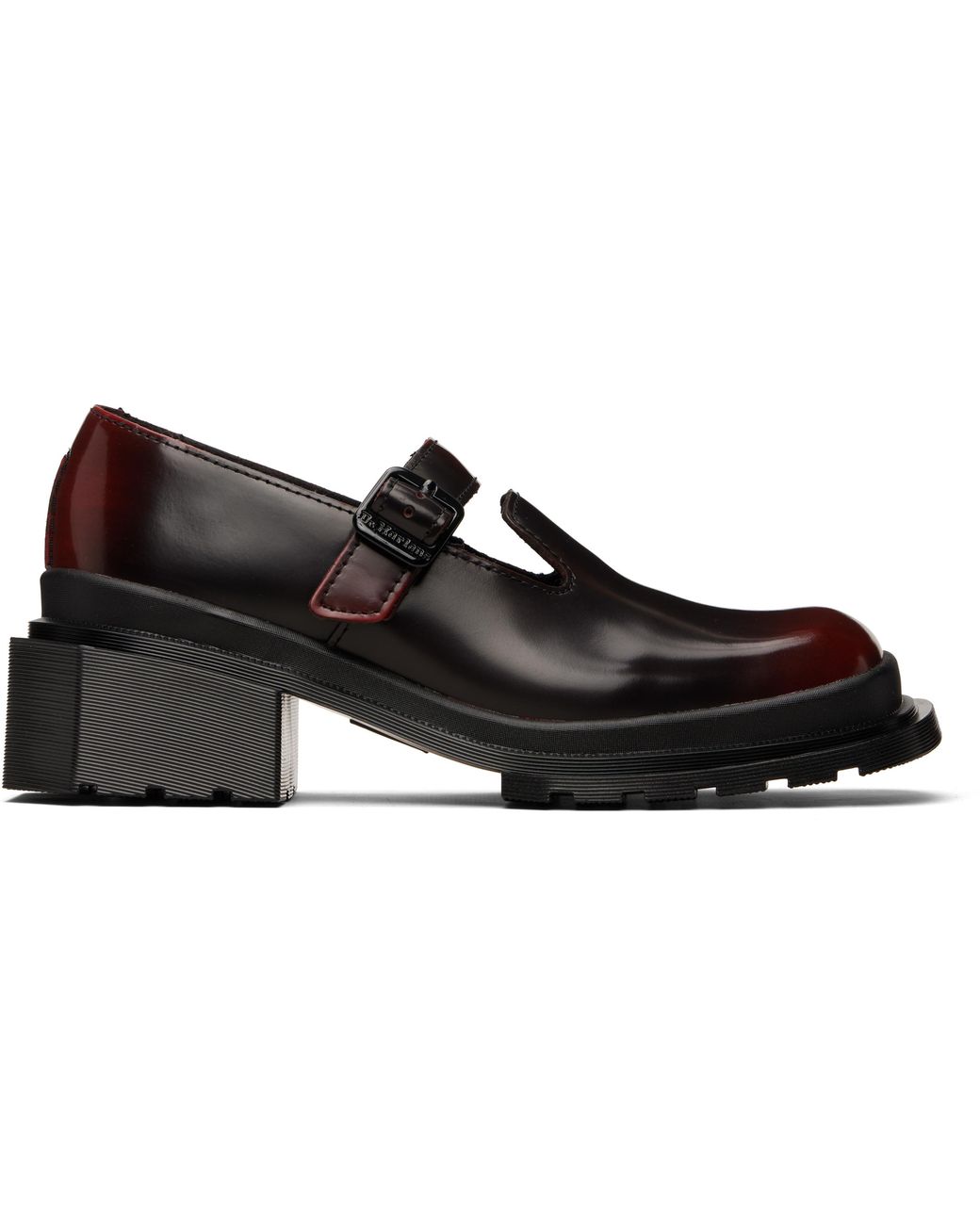 Puddin Maybole Dr. Martens Burgundy Maybole Square Toe Mary Jane Heels in Black | Lyst ...
