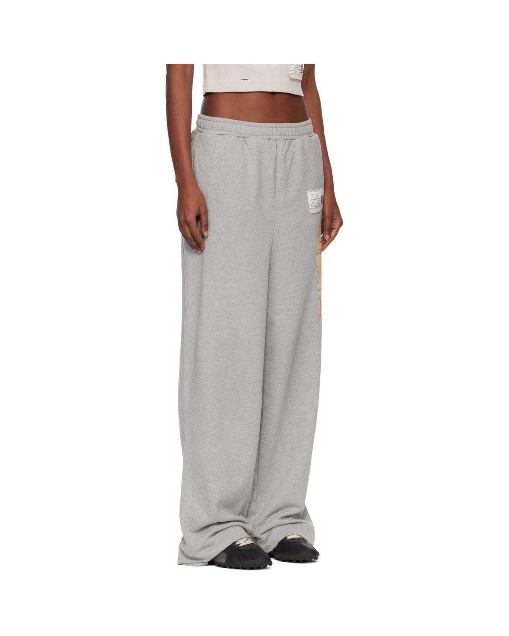 Maison Mihara Yasuhiro White College Print Sweatpants