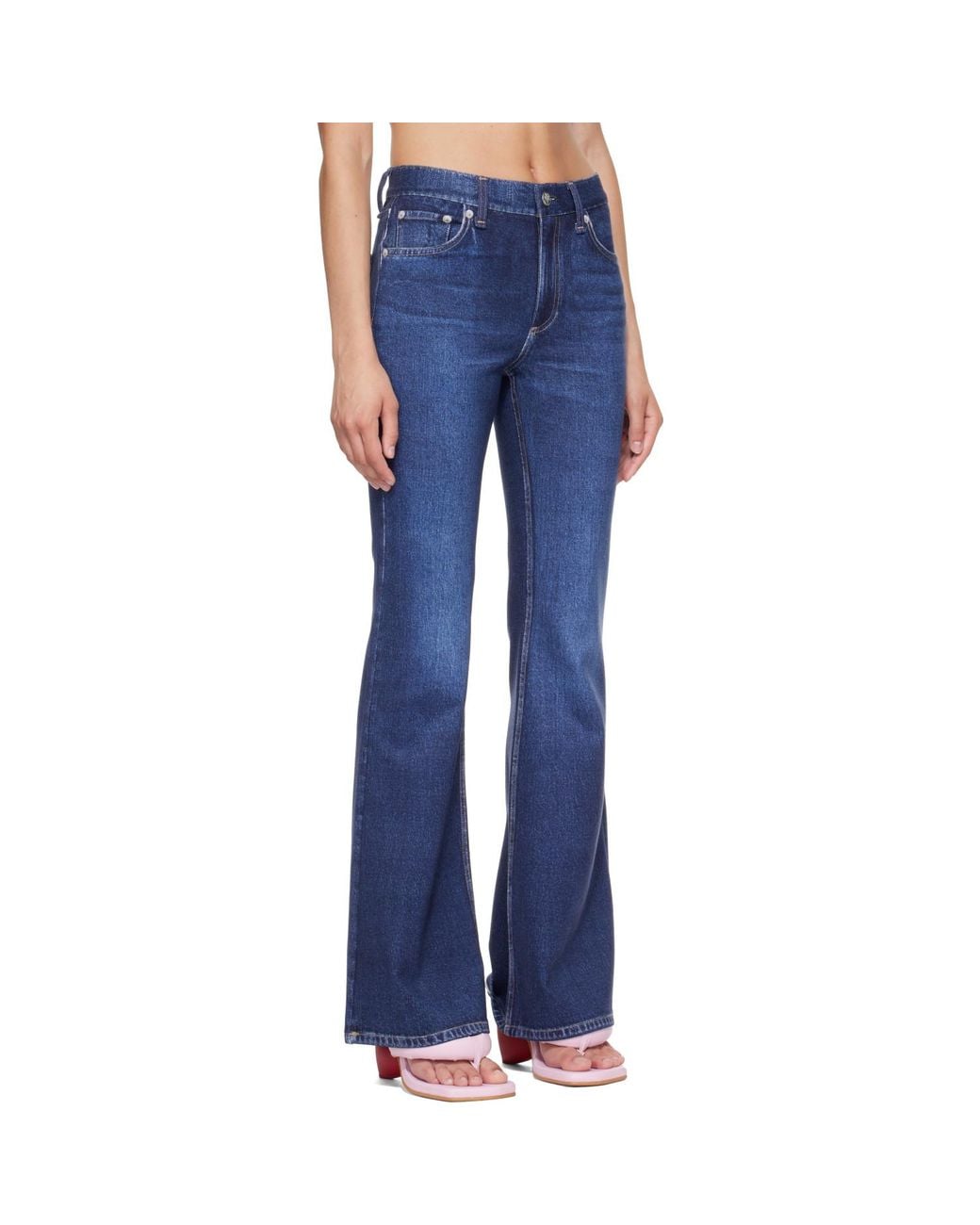 Rag & Bone Blue Miramar Ponte Dahlia Mid Rise Flare Jeans