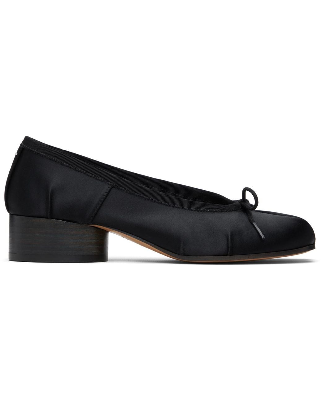 Maison Margiela Black Tabi Satin Ballerina Heels