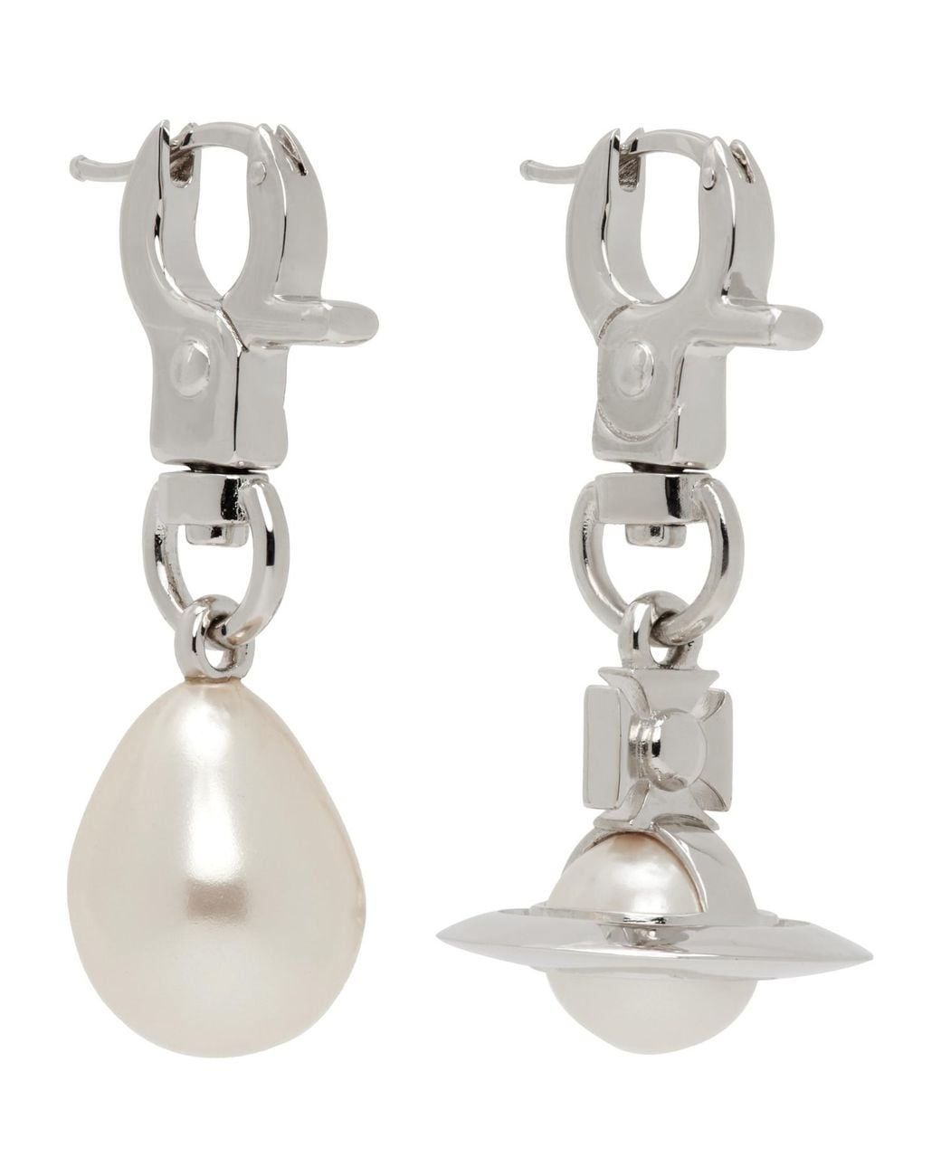 Vivienne Westwood White Claude Small Earrings