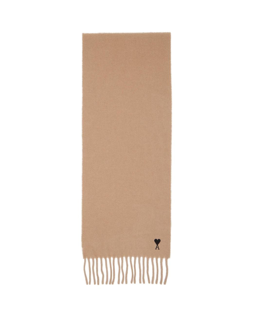 AMI Natural Wool Ami De Coeur Scarf for men