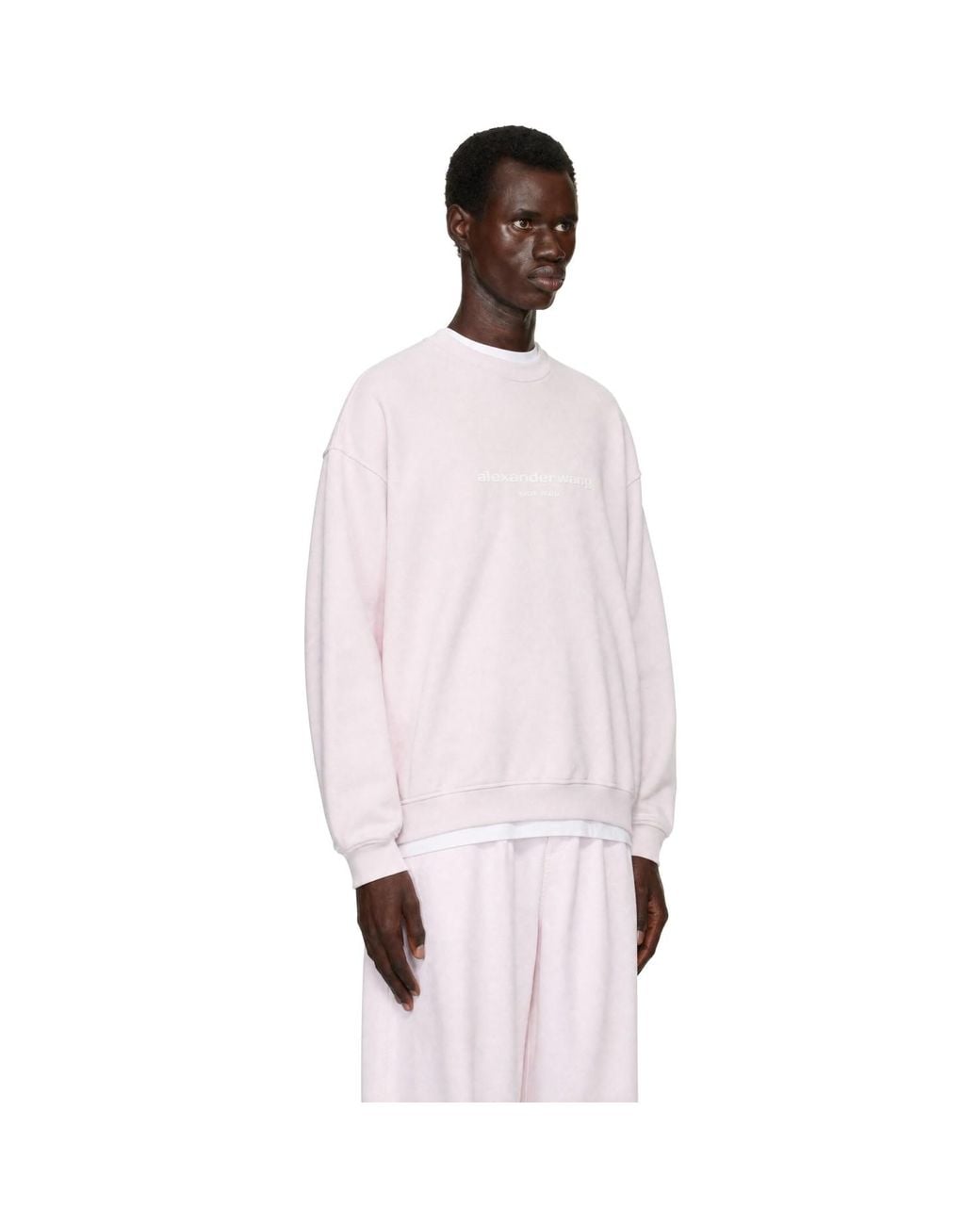 Alexander Wang Pink Oversized Logo Print Sweatshirt for men