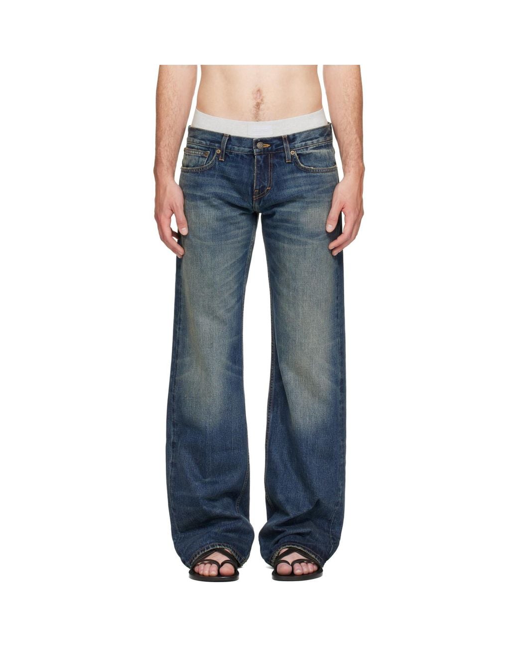 Raimundo Langlois Blue Bootcut Jeans for men