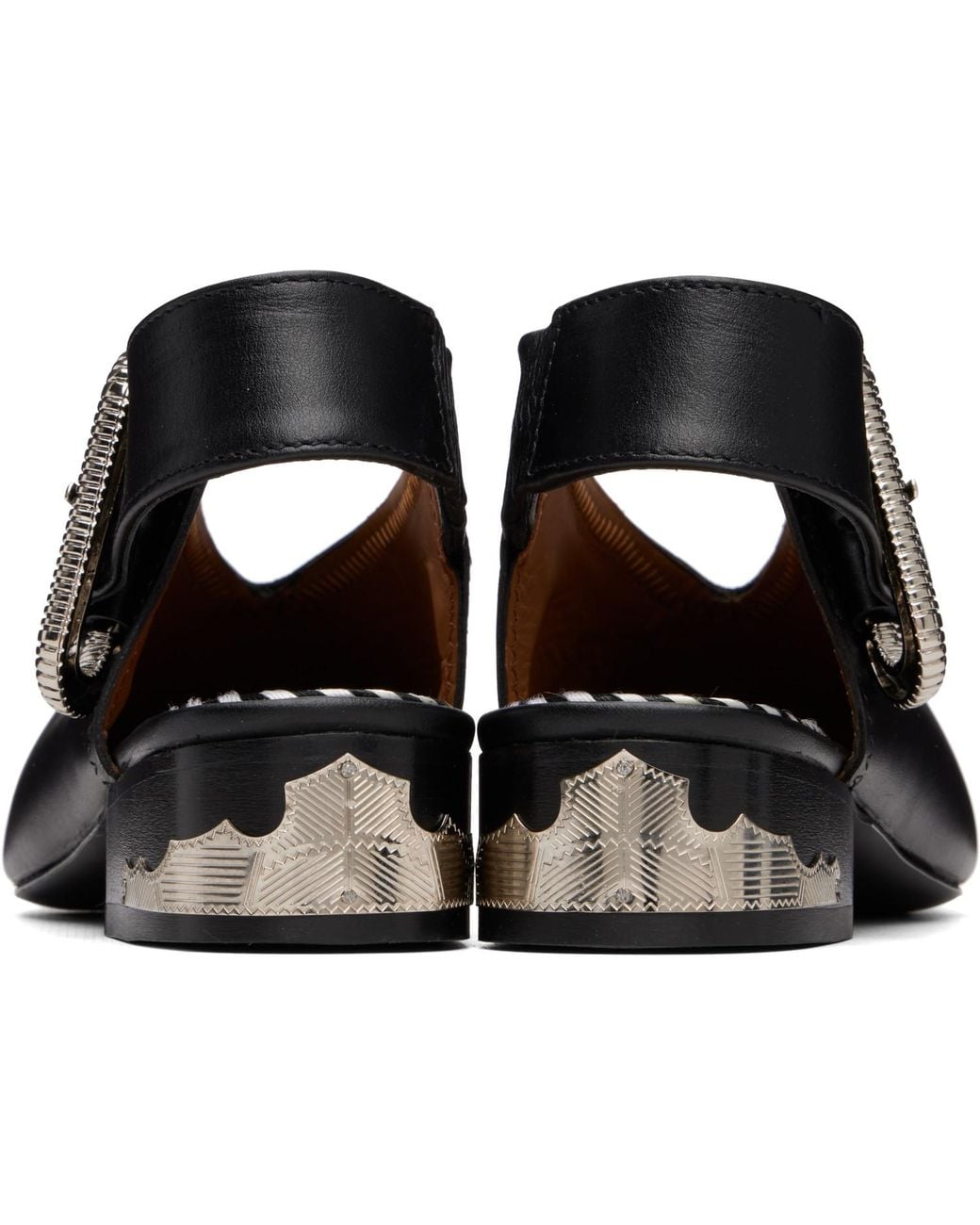 Toga Black Ssense Exclusive Leather Ballerina Flats