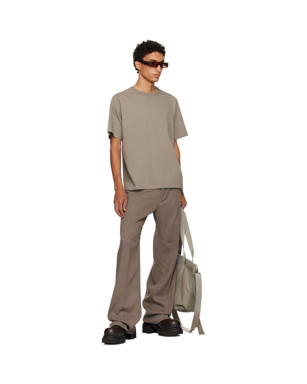 Rick Owens Gray Taupe Tower Brad T-Shirt for men