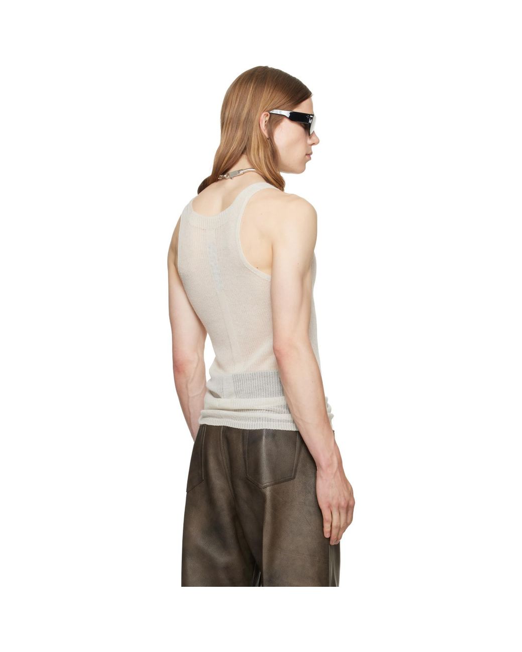 Rick Owens Gray Off- Tower Pony Tank Top for men
