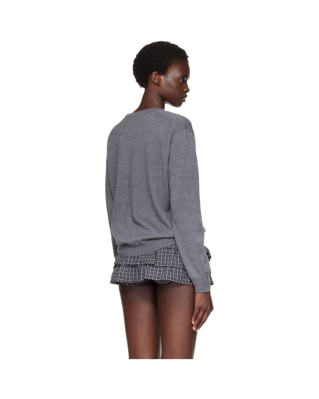 HOMMEGIRLS Gray Crew Cardigan
