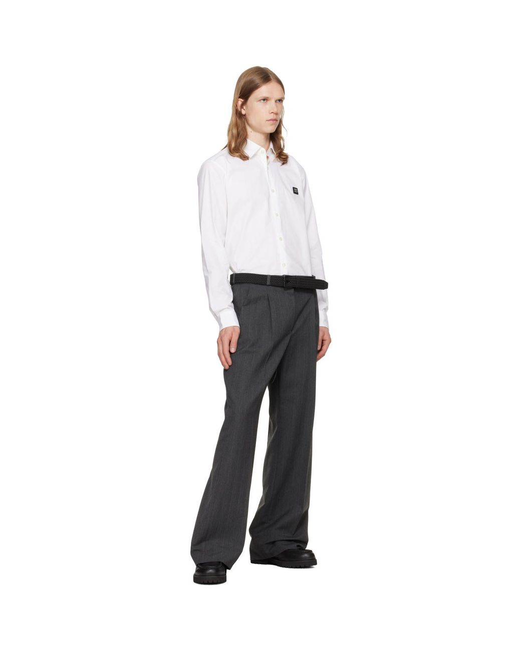 HUGO Black Braided Belt for men