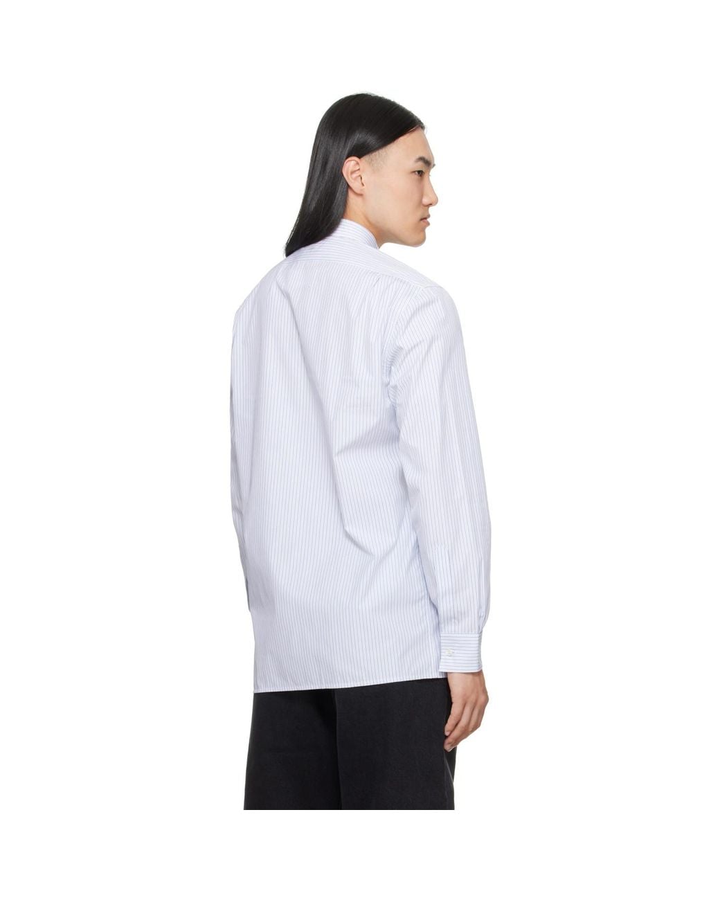 Maison Margiela White Striped Cotton Shirt for men