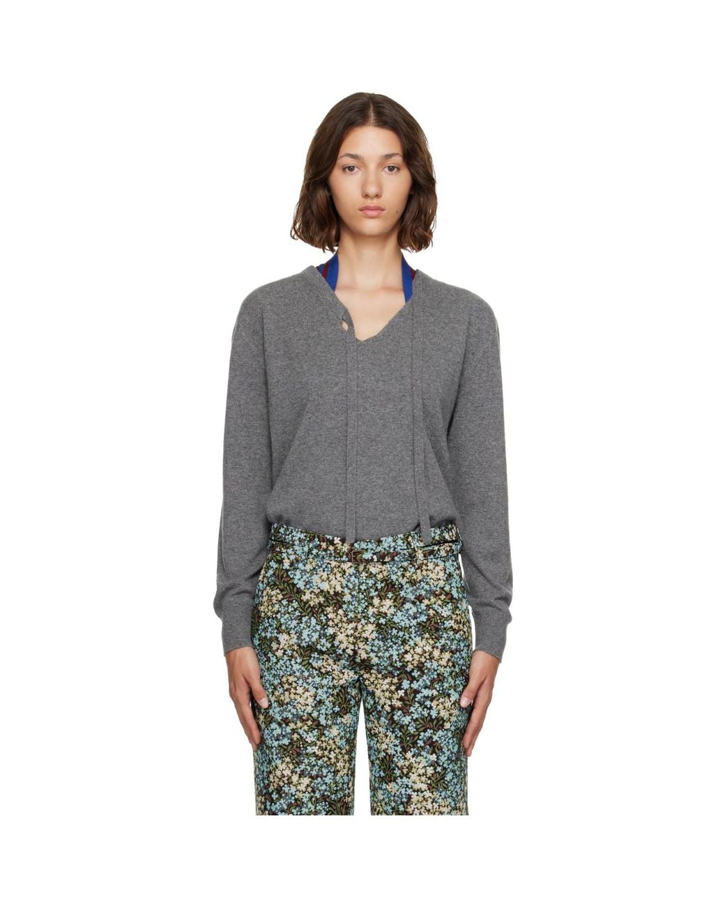 Dries Van Noten Gray Cashmere Sweater