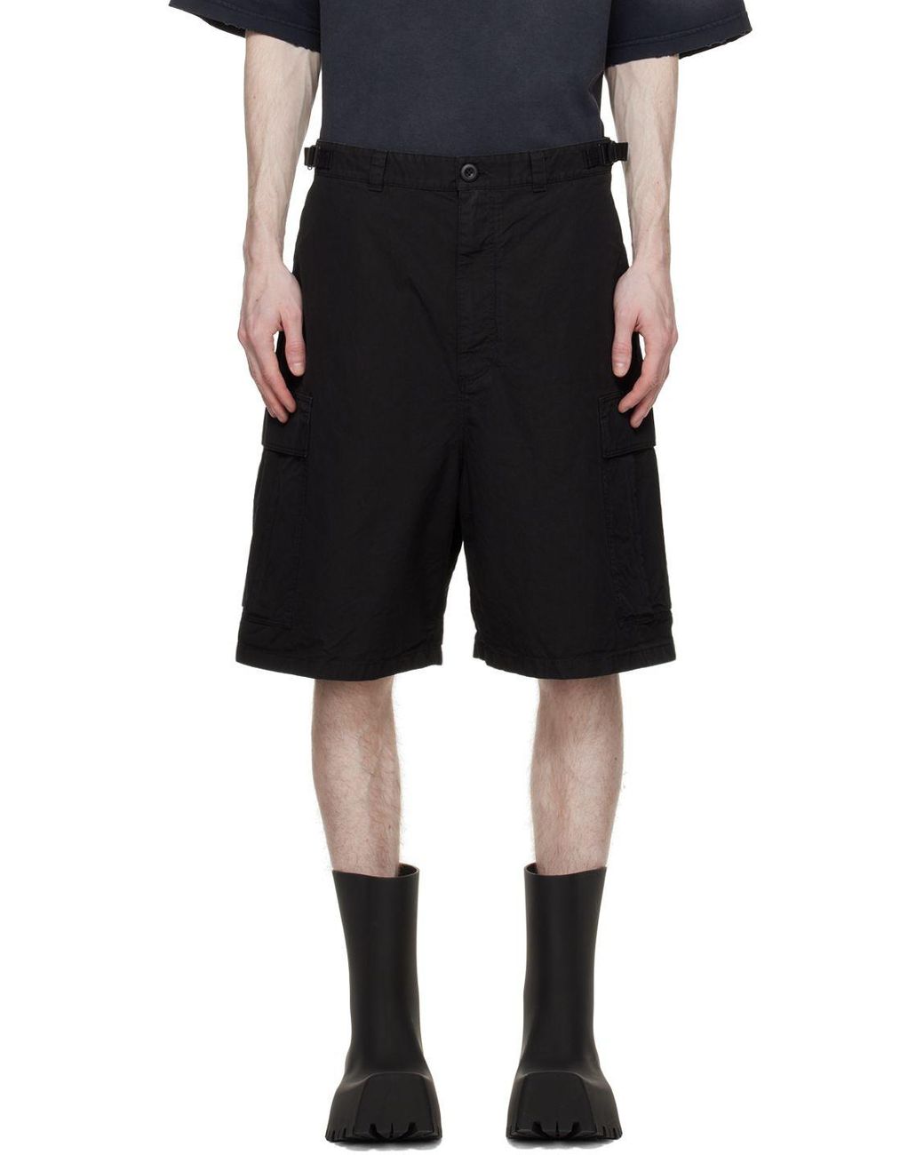 Balenciaga Black Cargo Pocket Shorts for Men | Lyst