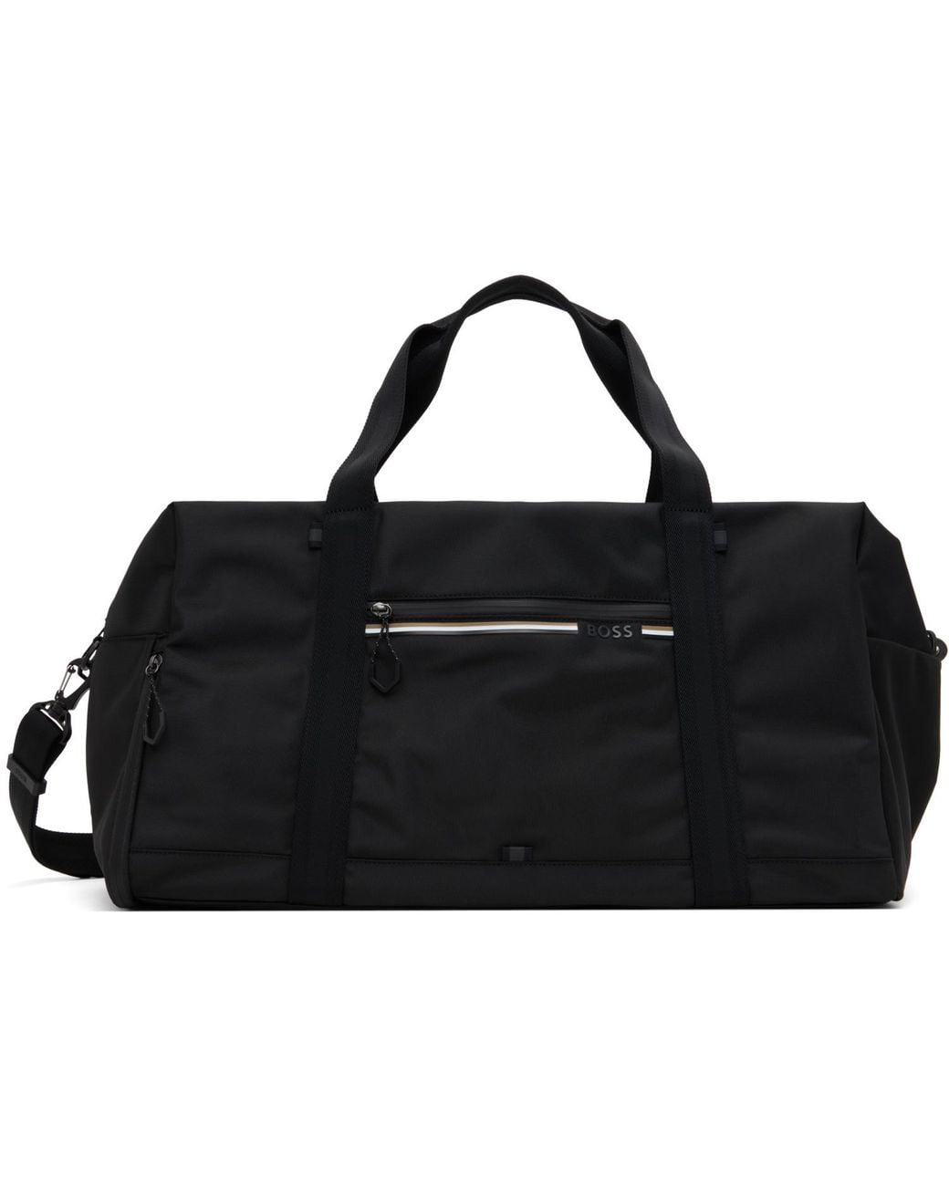 Boss Black Logo & Signature Stripe Duffle Bag for men