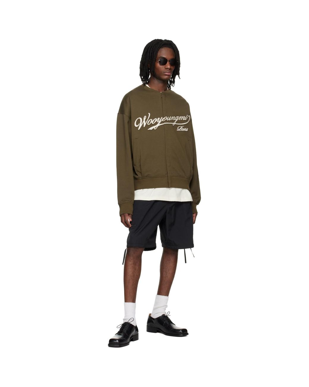Wooyoungmi Black Khaki Cardigan Sweatshirt for men
