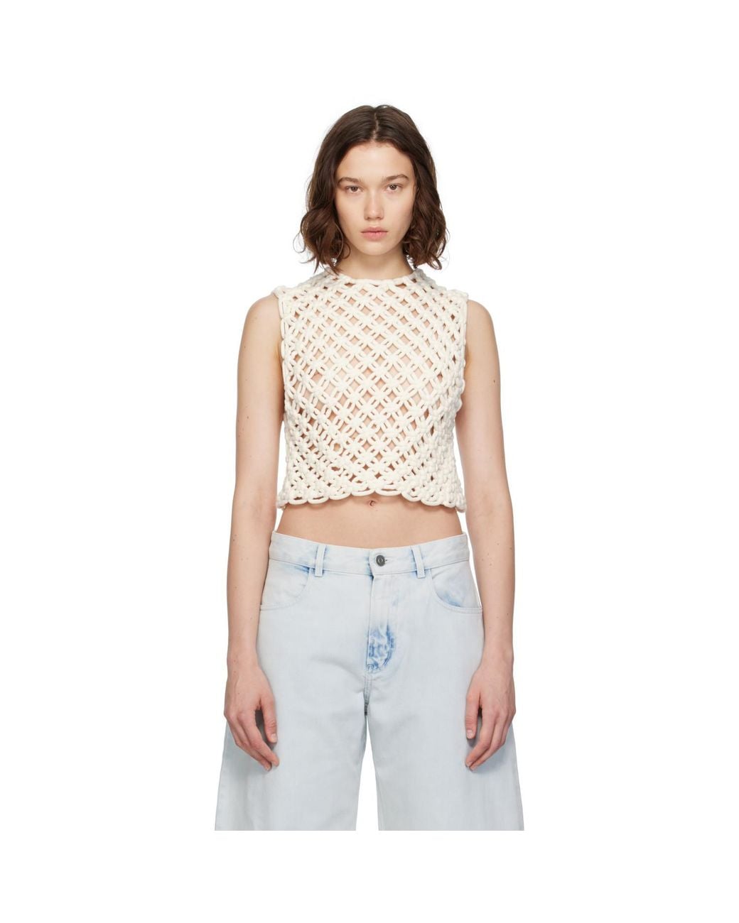 Alaïa Multicolor Off- Hand Knotted Tank Top