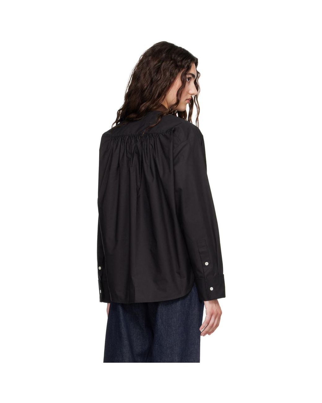 Marni Black Contrast Bib Insert Poplin Shirt