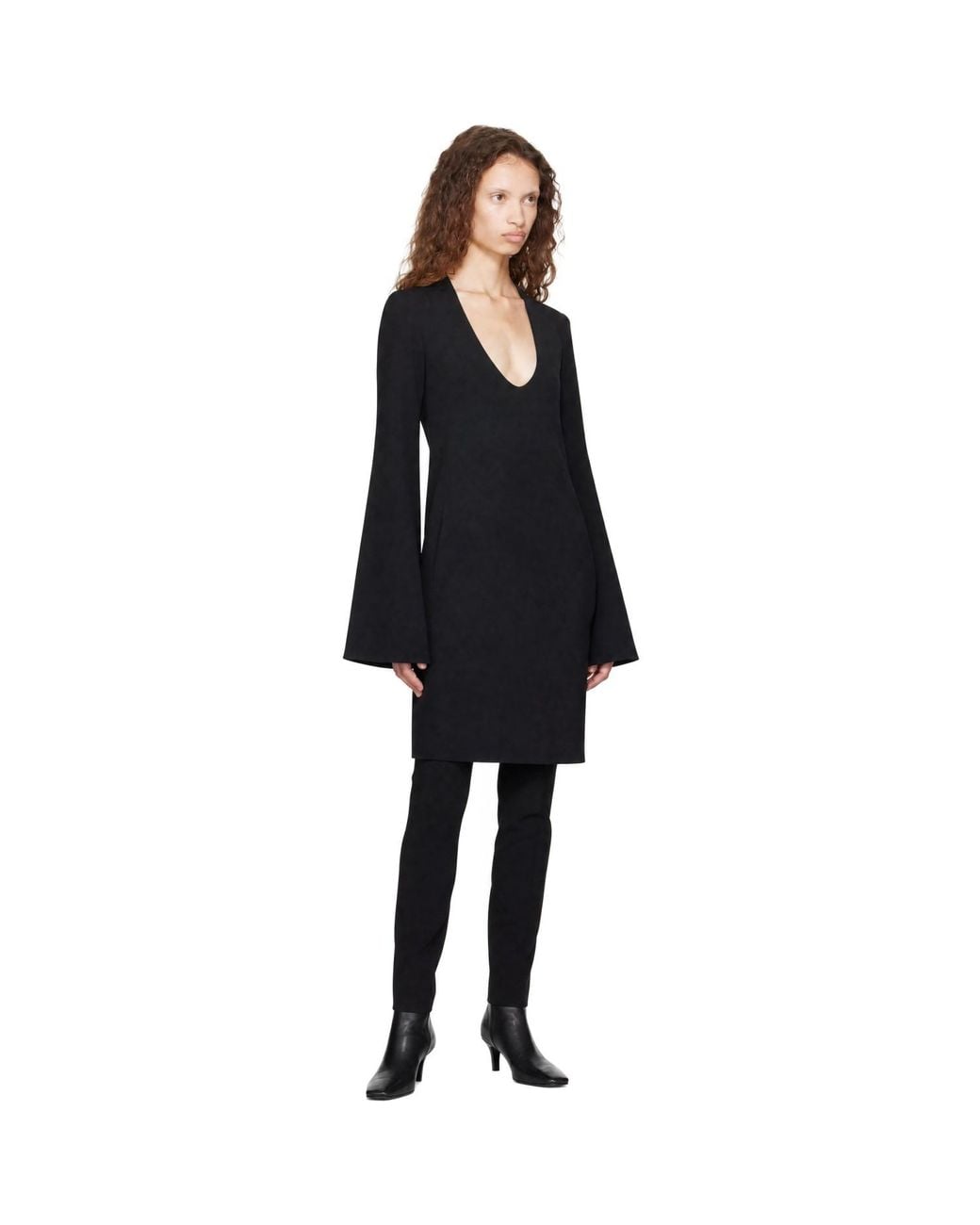 Totême  Black Bell-Sleeve Minidress