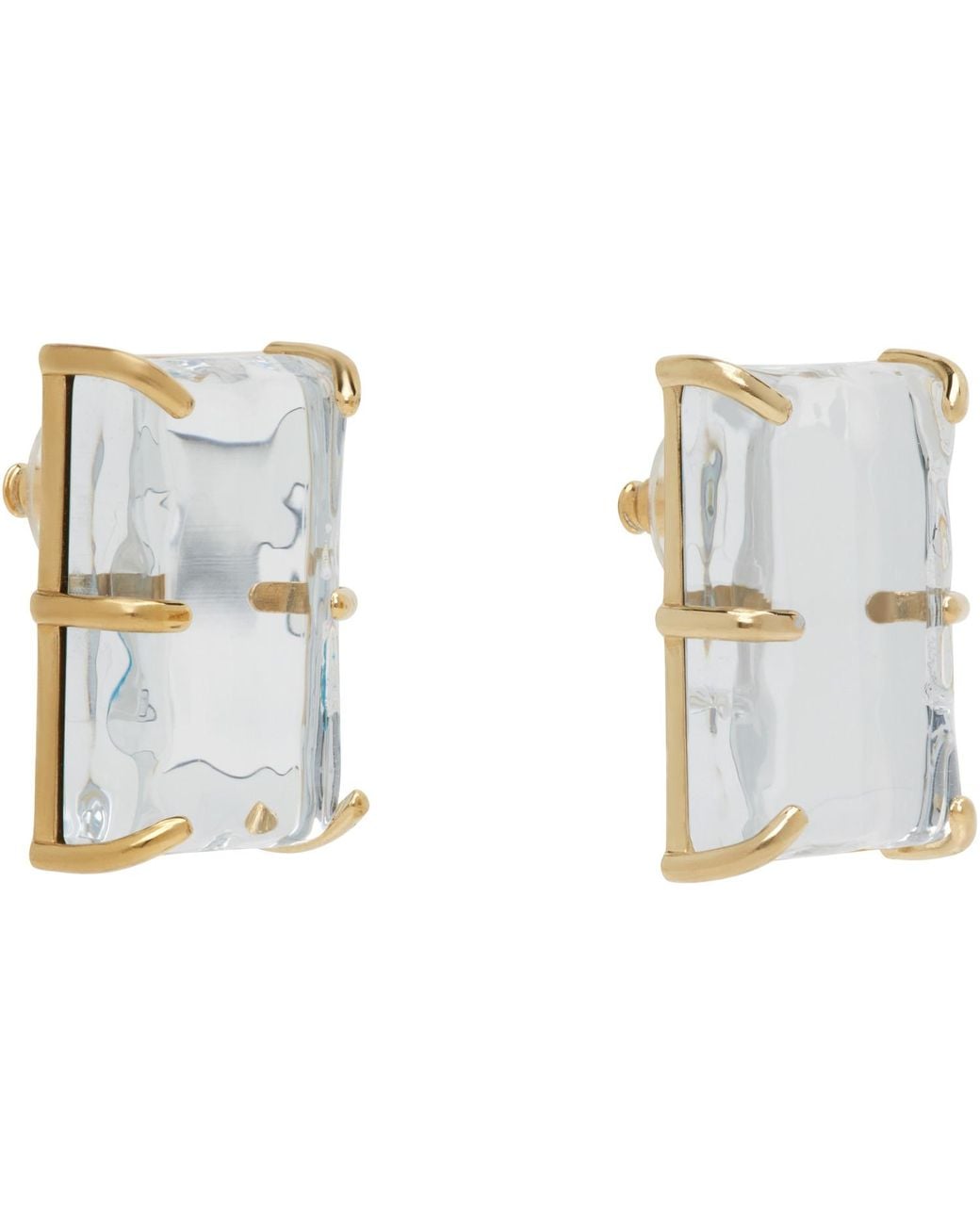 Acne White Mirror Earrings for men