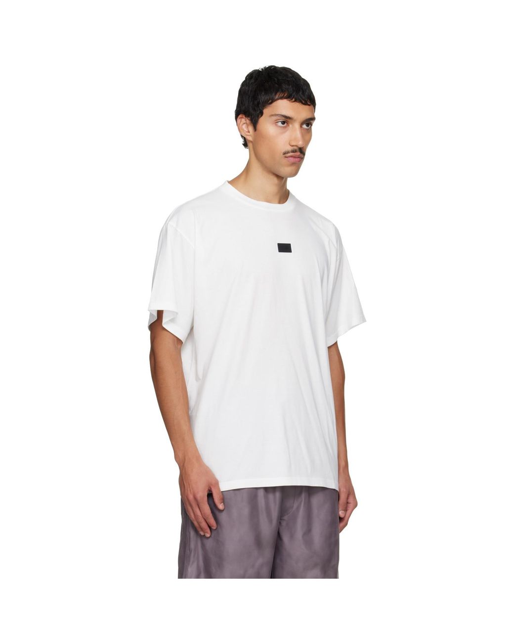 MM6 by Maison Margiela White Logo Patch T-Shirt for men