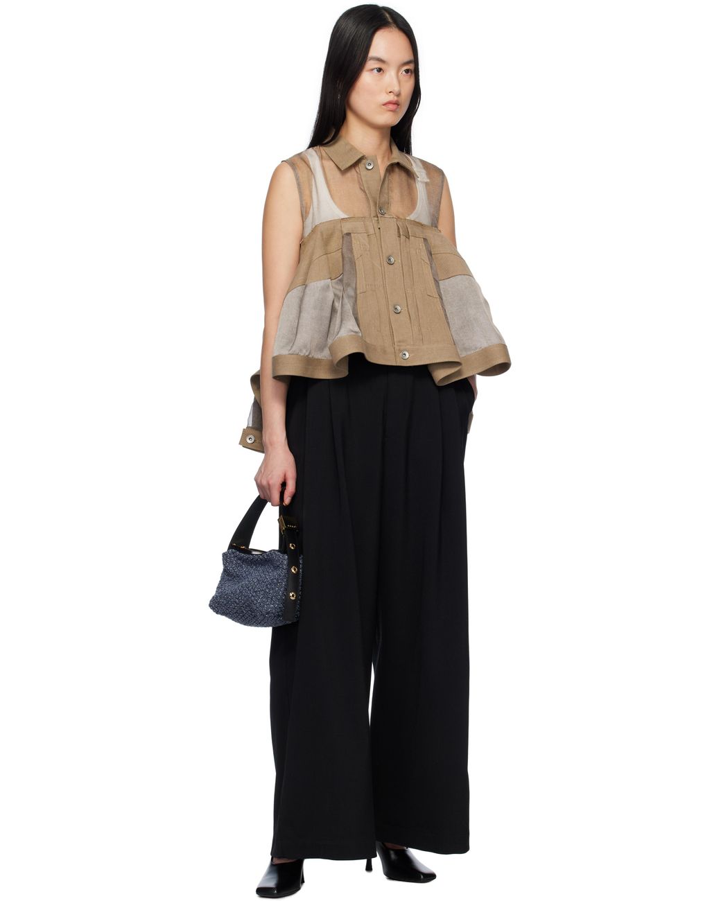 【sacai】Punched Denim Pochette Bag SACAI | Punched Denim Pochette Bag | Women | Lane Crawford