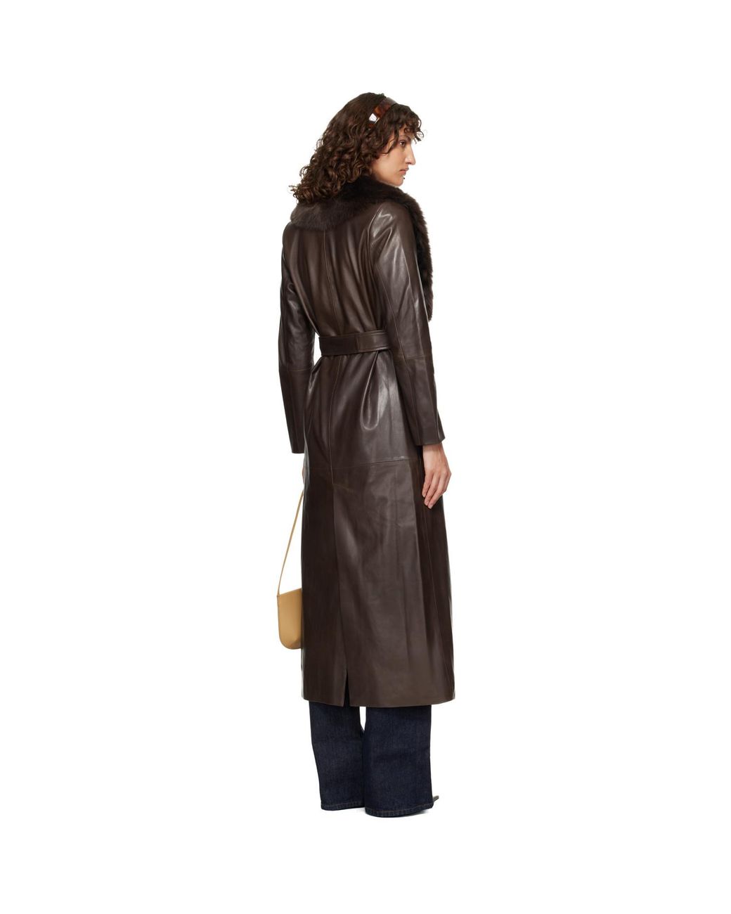 Nour Hammour Black Dakota Glamorous Leather Coat