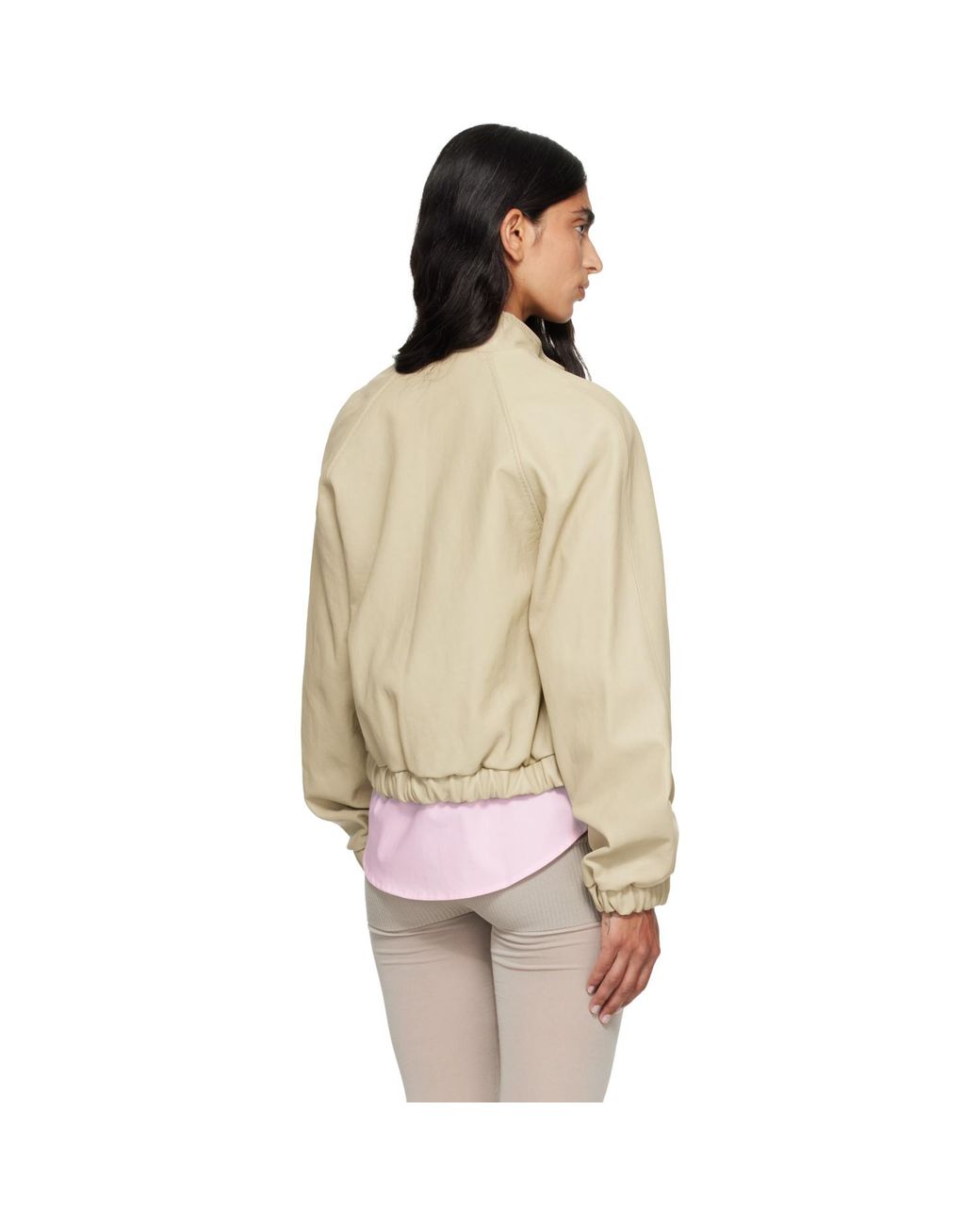 Paloma Wool Natural Raim Leather Jacket