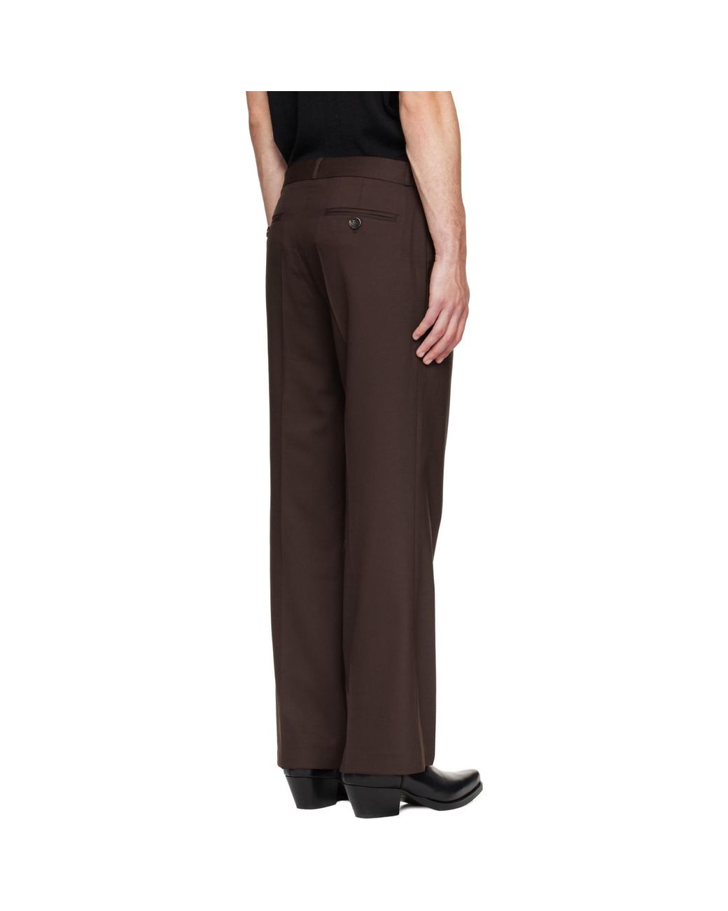 Ernest W. Baker Black Loose Fit Flare Trousers for men