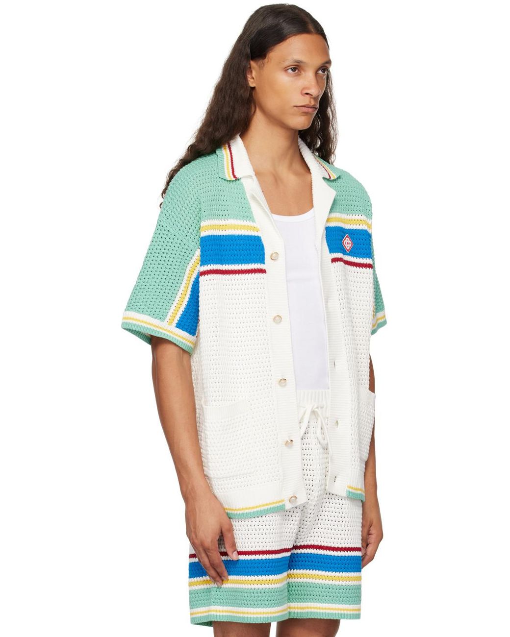 Tenue Casablanca Club De Tennis - Veste En Denim Indigo Cloche Homme - Échantillon De Défilé Porté Automne 2022 - Occasion Très Bon état