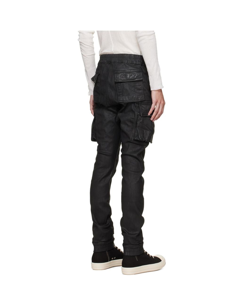 Rick Owens Black Tower Mastodon Cut Denim Cargo Pants for men
