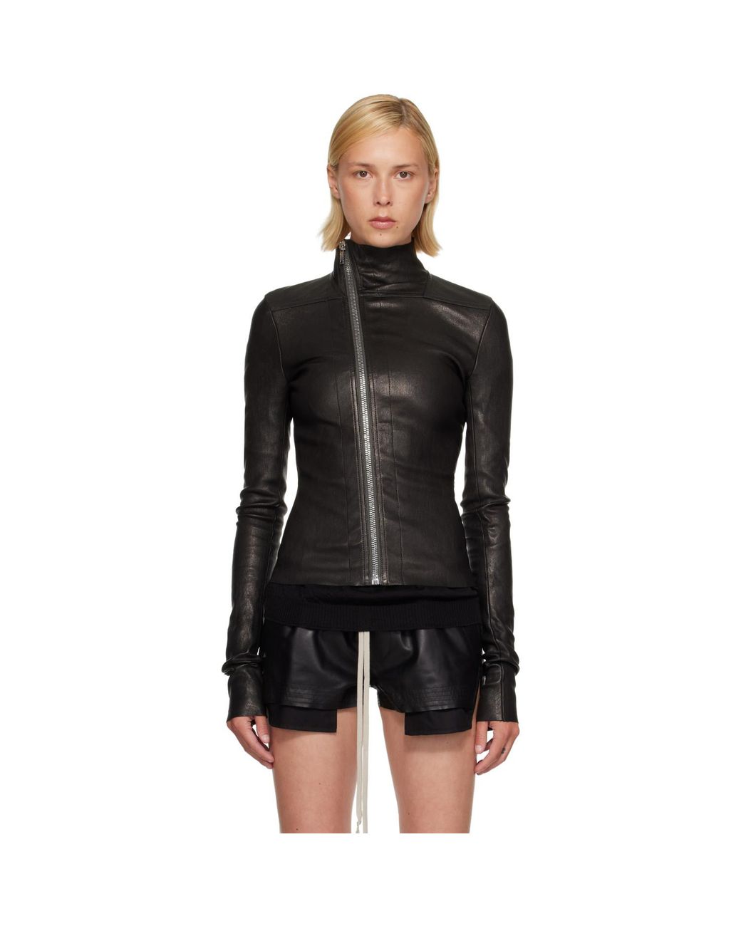 Rick Owens Black Tower Gary Leather Jacket