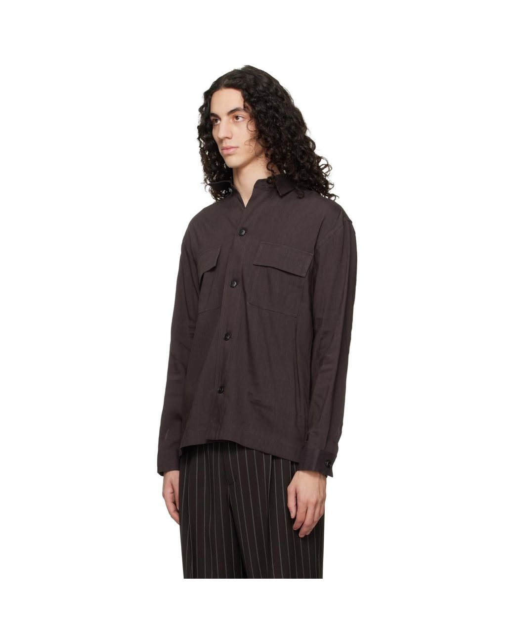 Boss Black Flap Pocket Linen Shirt for men