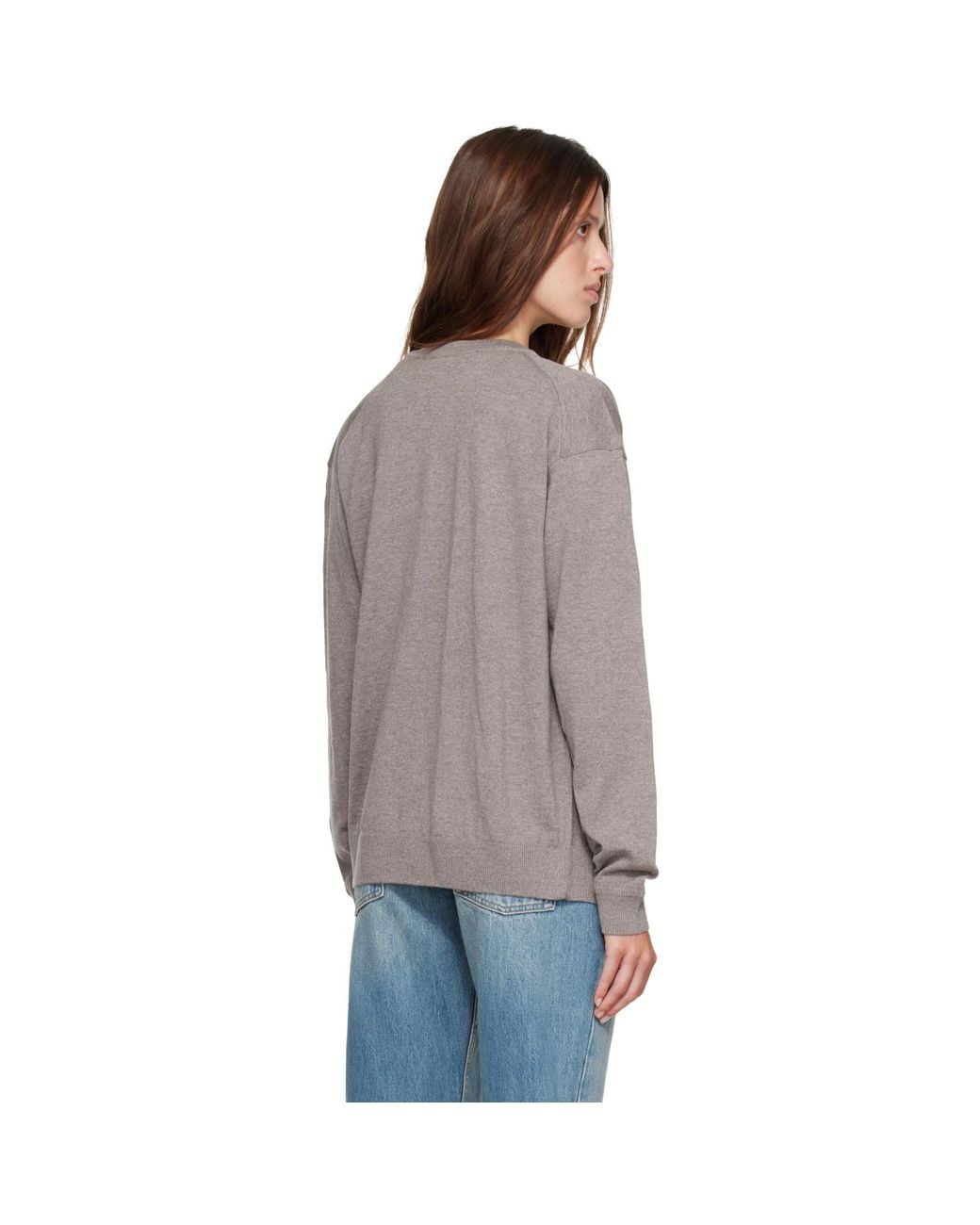 Maison Kitsuné Gray Taupe Double Fox Head Comfort Cardigan