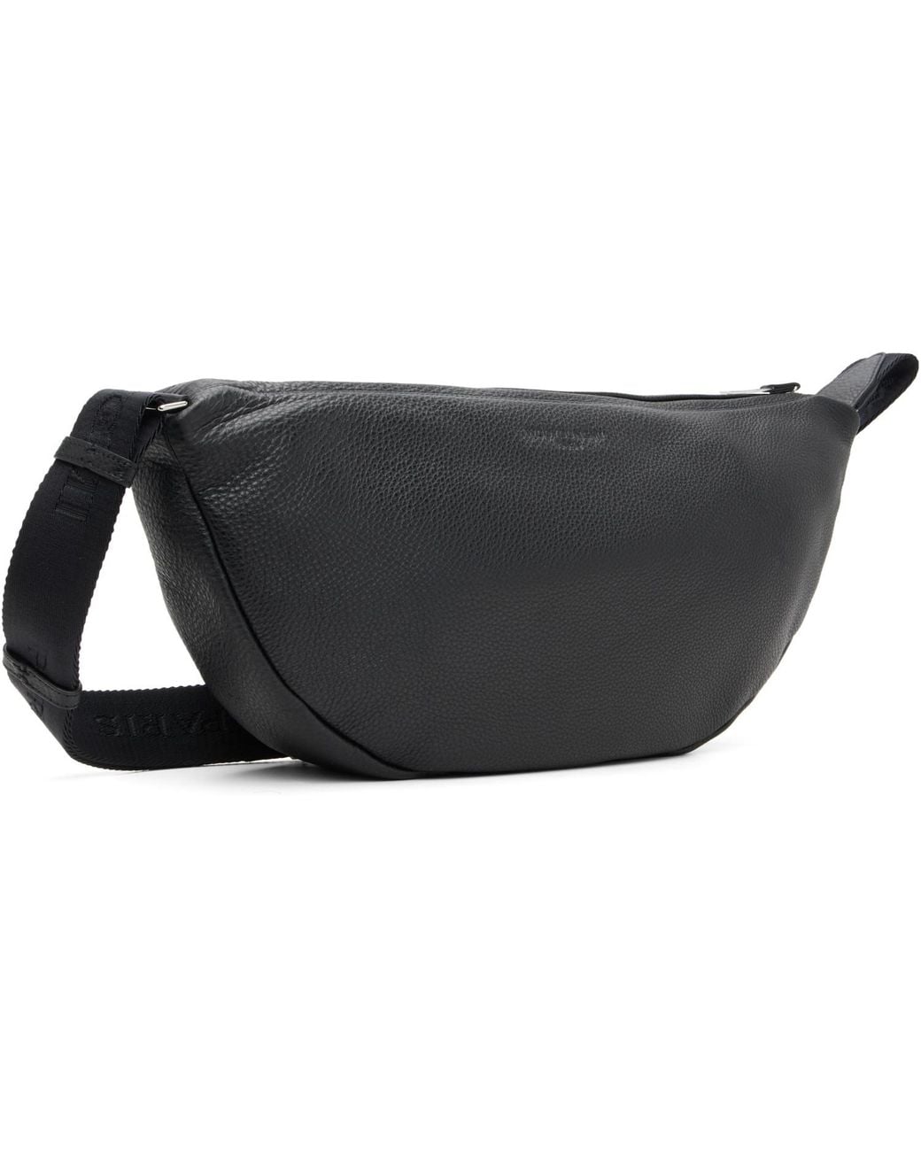 Wooyoungmi Black Leather Moon Bag for men