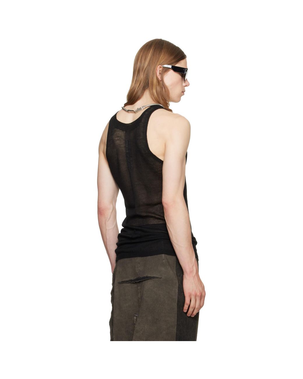 Rick Owens Black Tower Pony Tank Top for men