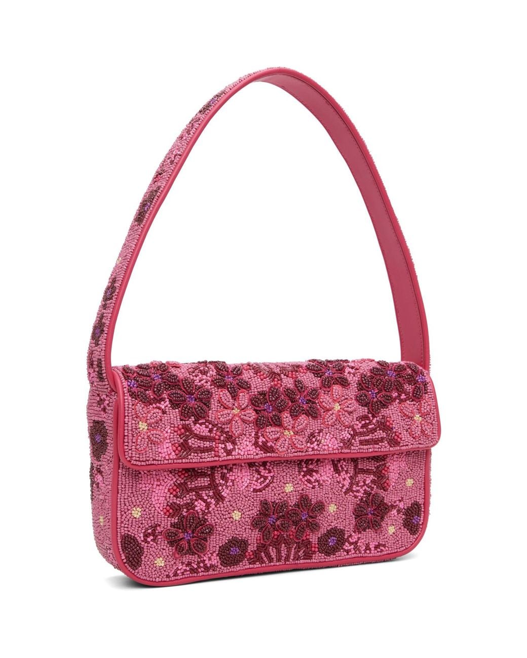 Staud Red Tommy Beaded Bag