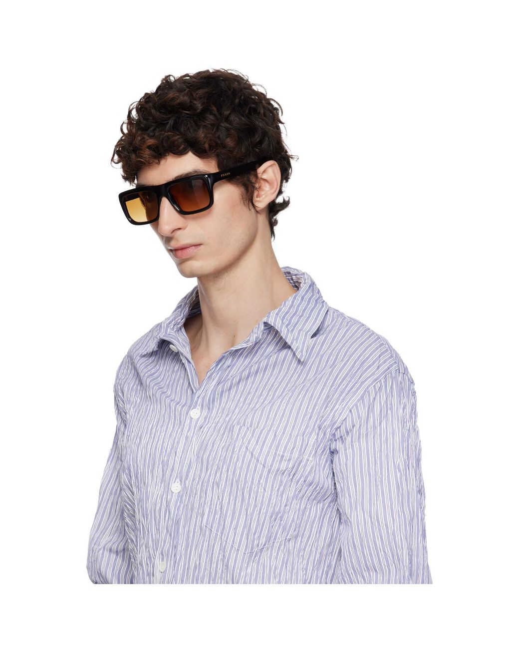 Prada Brown Square Sunglasses for men