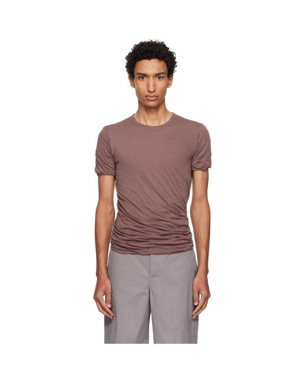 Rick Owens Purple Tower Double S/S T-Shirt for men