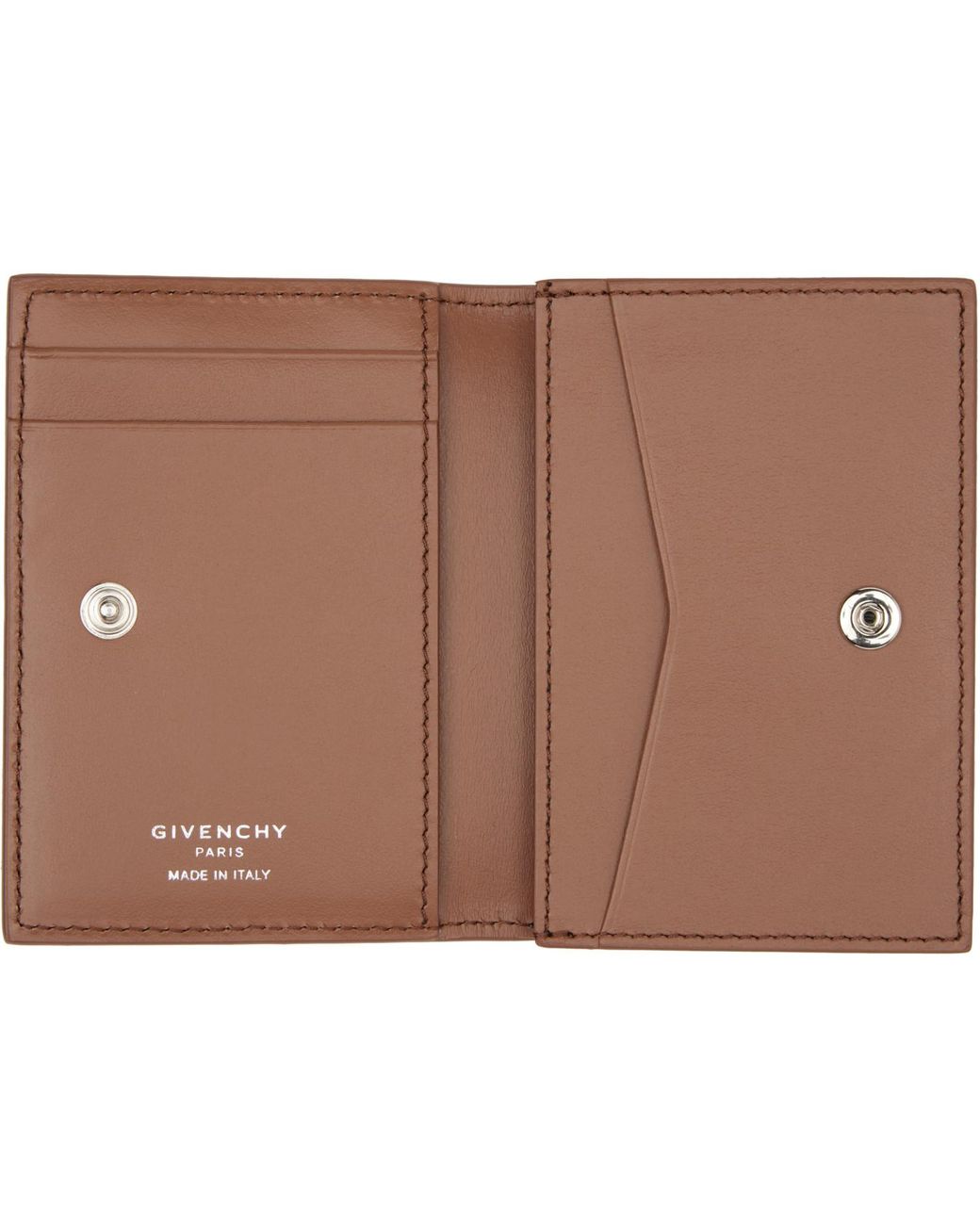 Givenchy Brown Tan Flap Card Holder for men