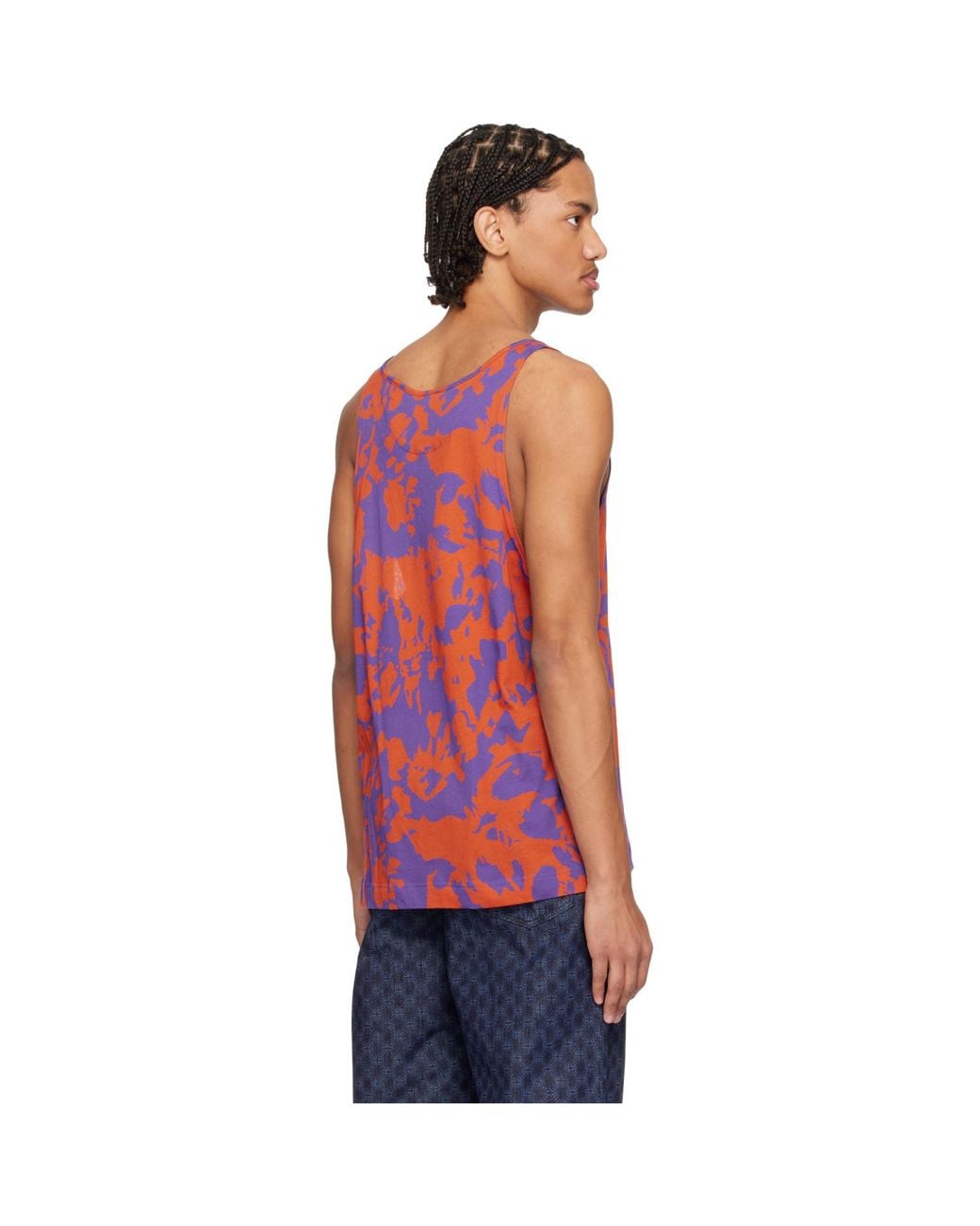 Dries Van Noten Red Scoop Neck Tank Top for men
