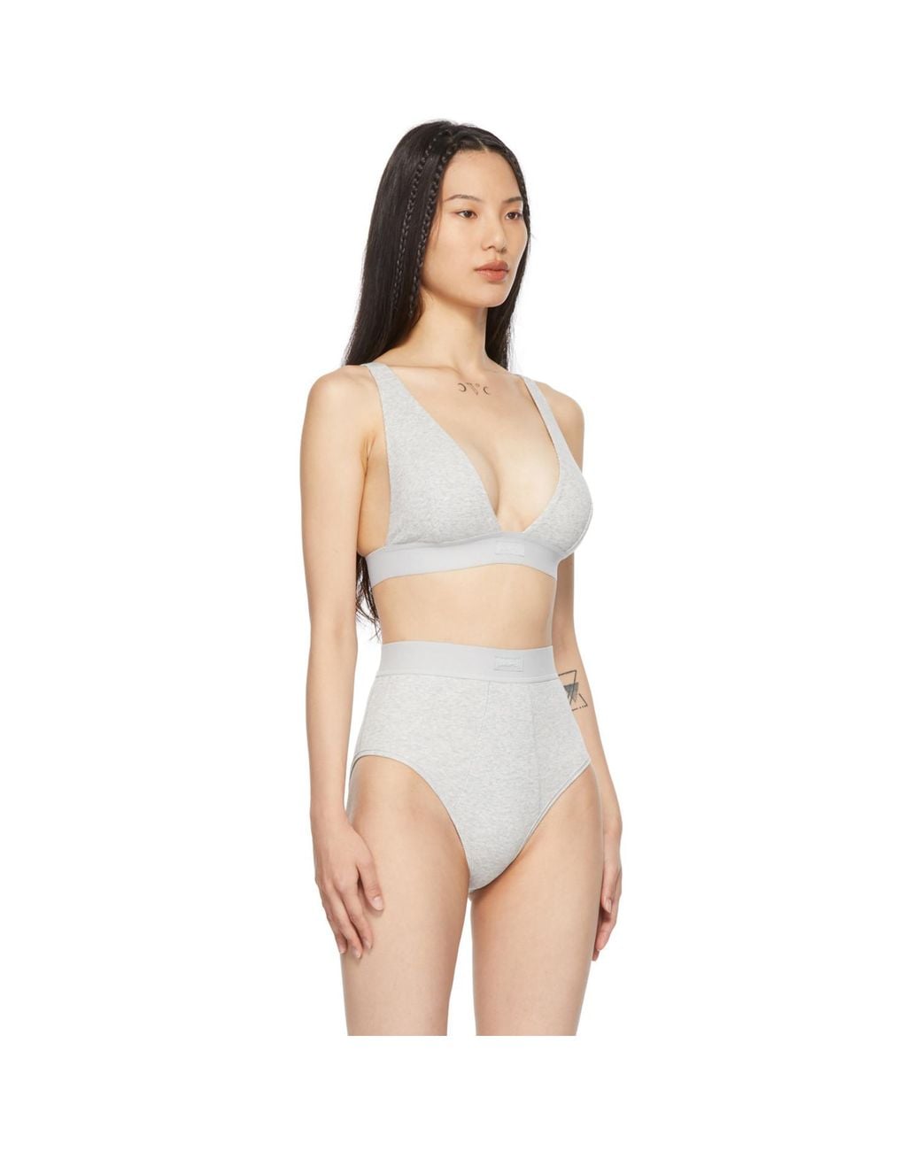 Skims White Cotton 2.0 Plunge Bra