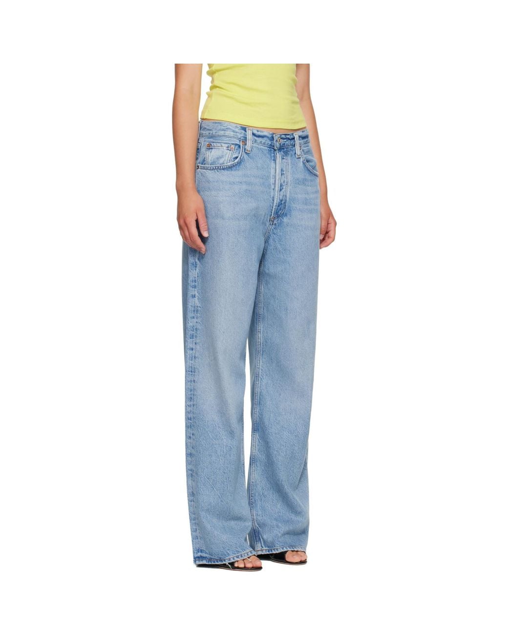 Agolde Blue Low Slung Baggy Jeans