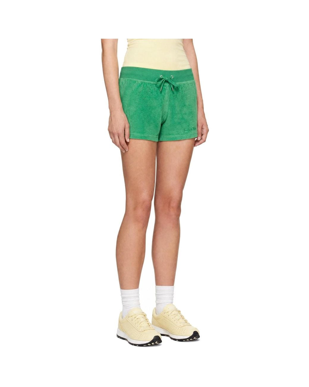 Sporty & Rich Green Signature Logo Krystal Shorts
