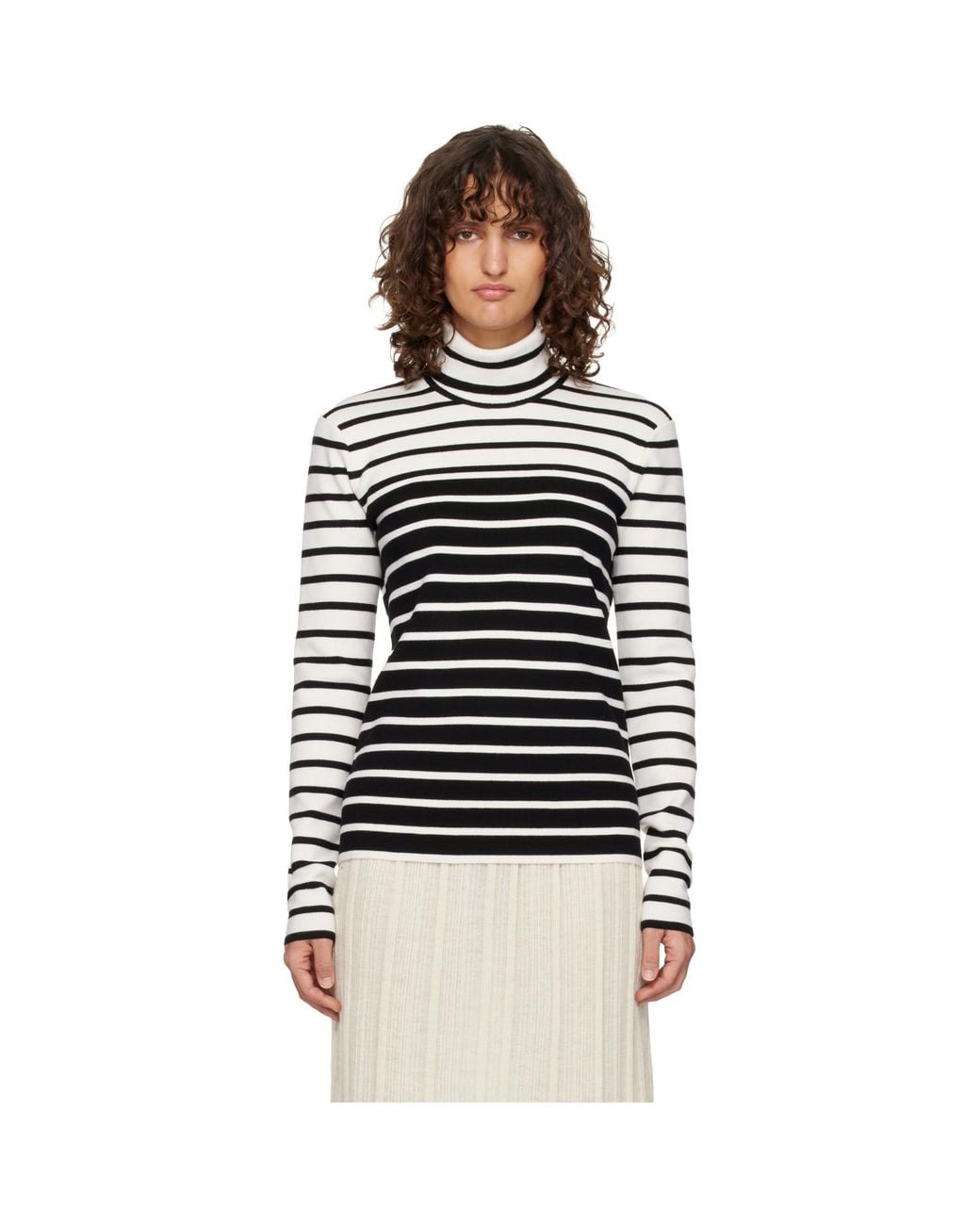 Totême Black Striped Turtleneck