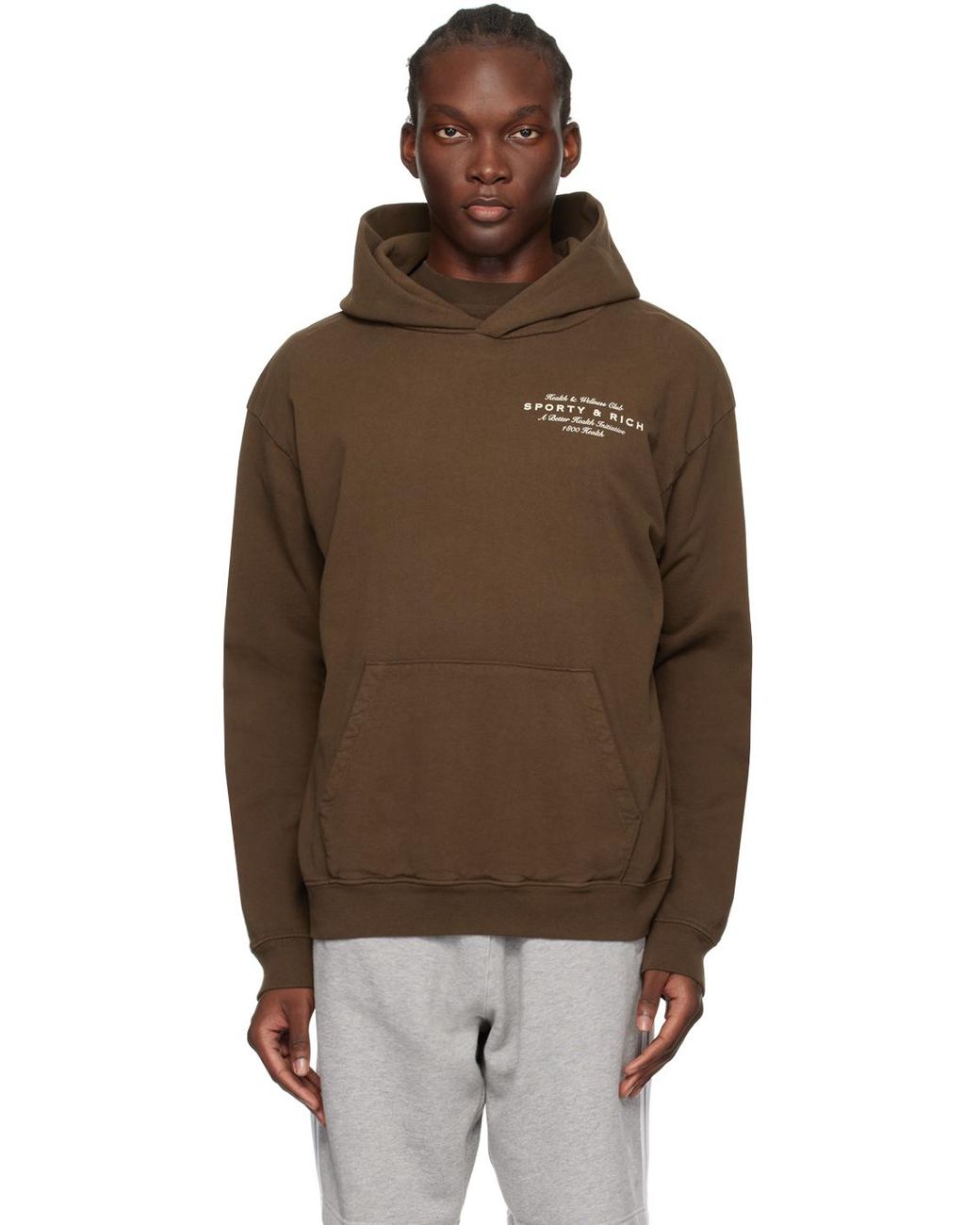 Sporty&Rich|HOODIES/SWEATS (Health Initiative Hoodie - Sporty & Rich Health Initiative Hoodie in Brown for Men | Lyst