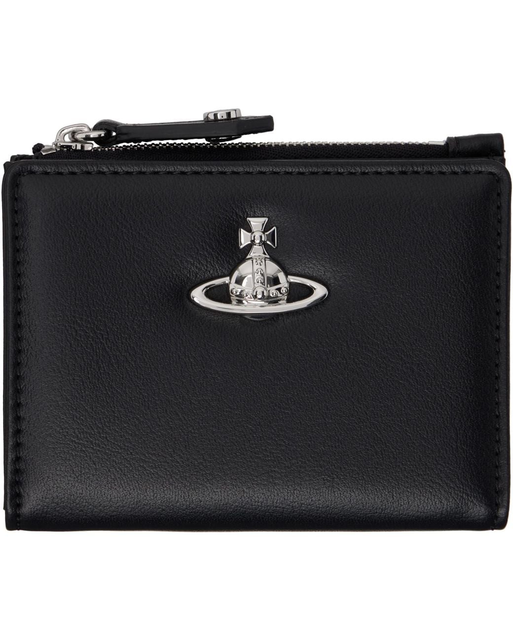 Vivienne Westwood Black Slim Flap Card Holder for men